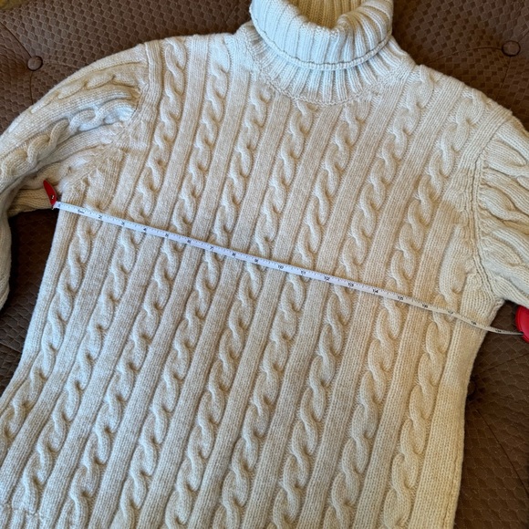 🦋Fisherman Out of Ireland Pure Wool Cashmere Blend Cable Knit Turtleneck🦋 - Picture 10 of 12